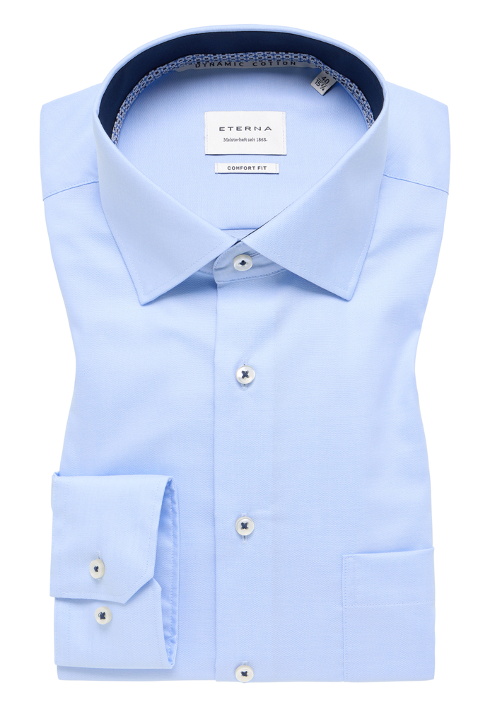 COMFORT FIT Hemd in hellblau unifarben von ETERNA Mode GmbH