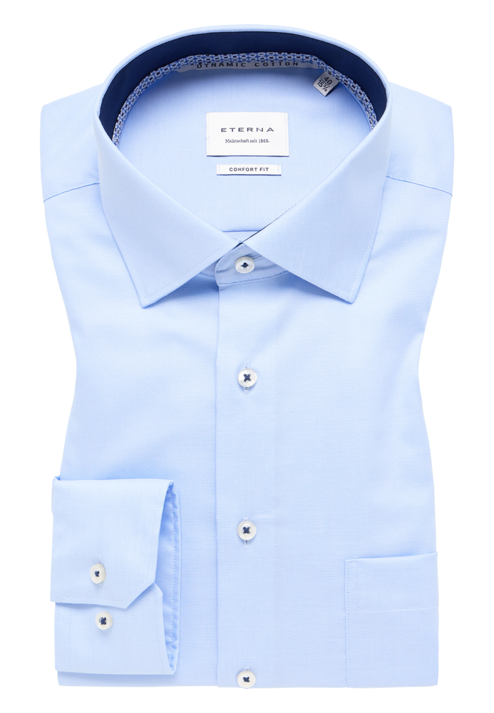 COMFORT FIT Hemd in hellblau unifarben von ETERNA Mode GmbH