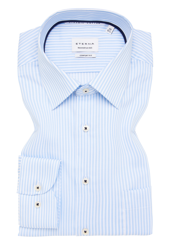 COMFORT FIT Hemd in himmelblau gestreift von ETERNA Mode GmbH