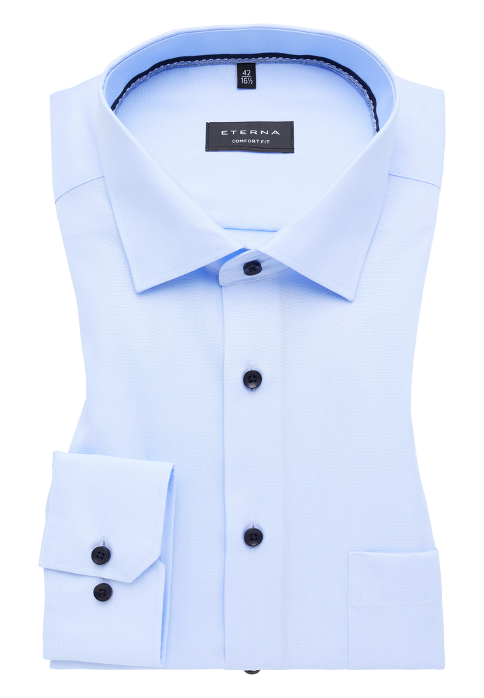 COMFORT FIT Hemd in himmelblau unifarben von ETERNA Mode GmbH
