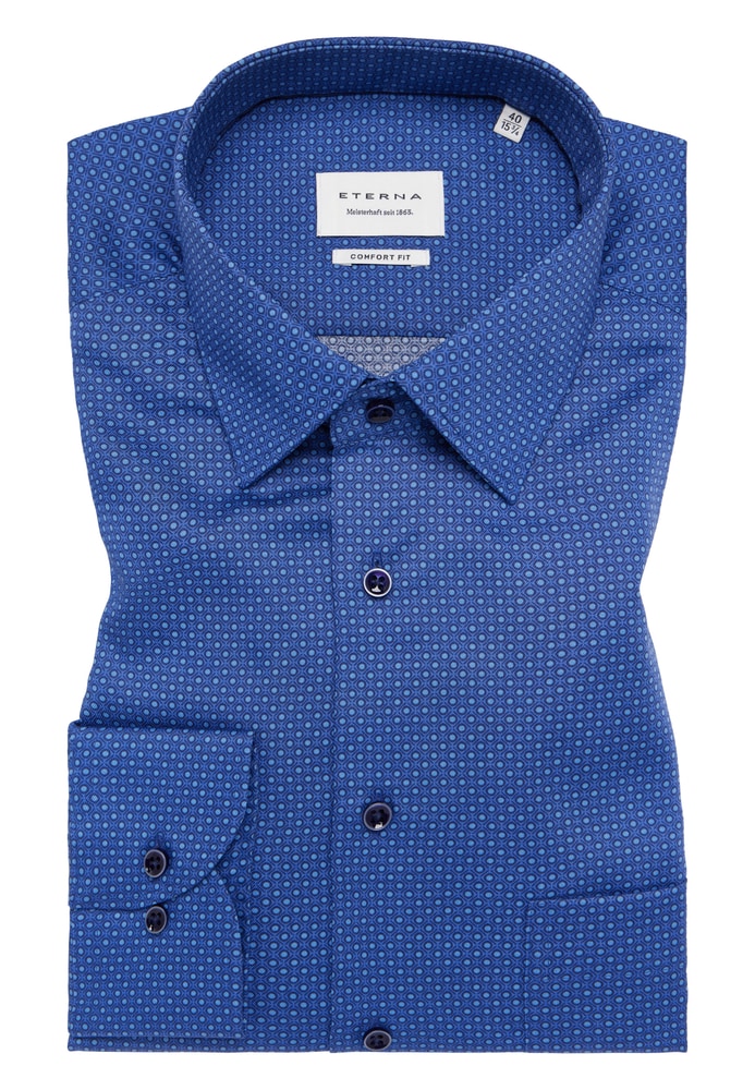 COMFORT FIT Hemd in navy bedruckt von ETERNA Mode GmbH