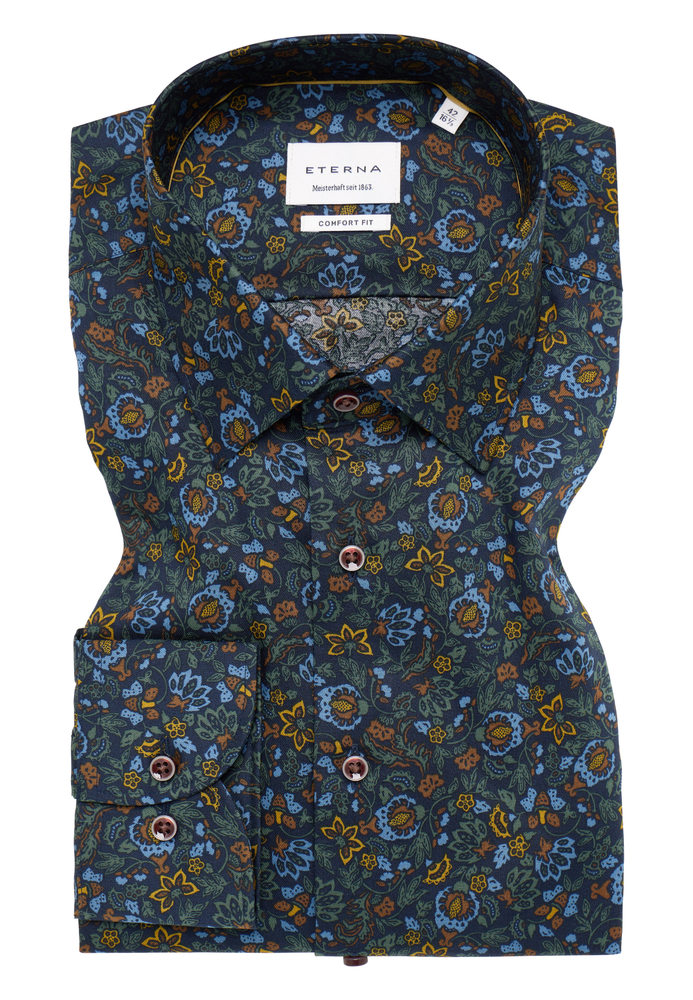 COMFORT FIT Hemd in navy bedruckt von ETERNA Mode GmbH