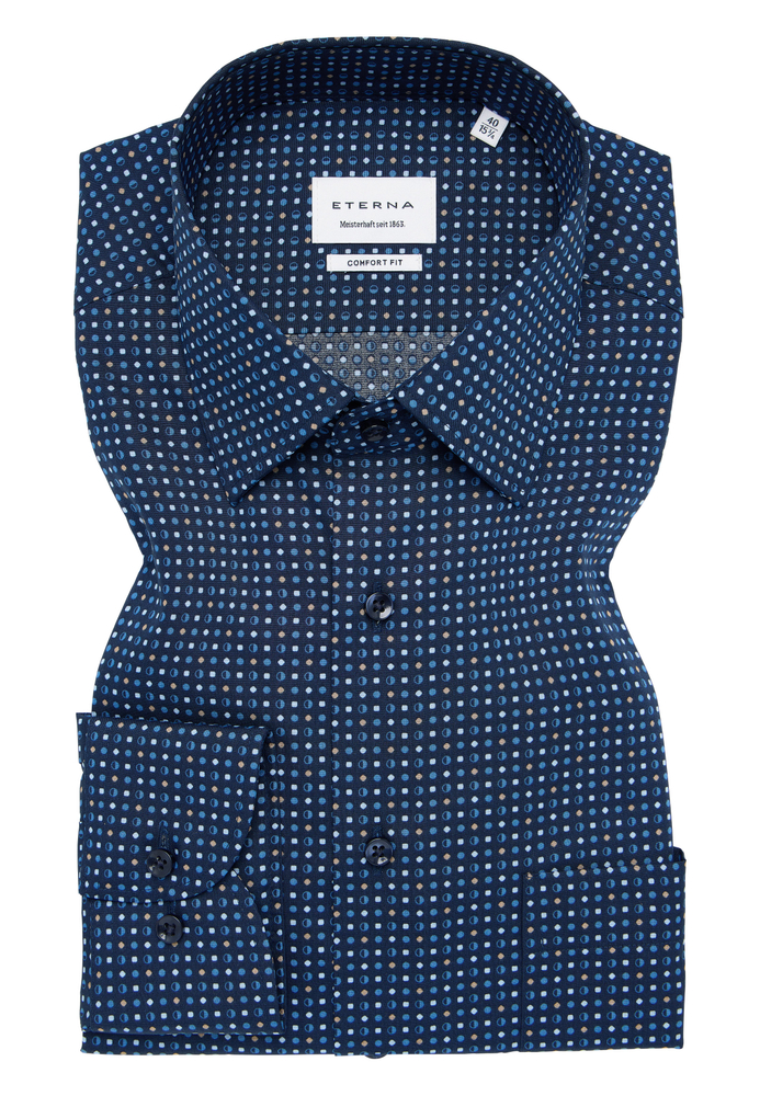 COMFORT FIT Hemd in navy bedruckt von ETERNA Mode GmbH