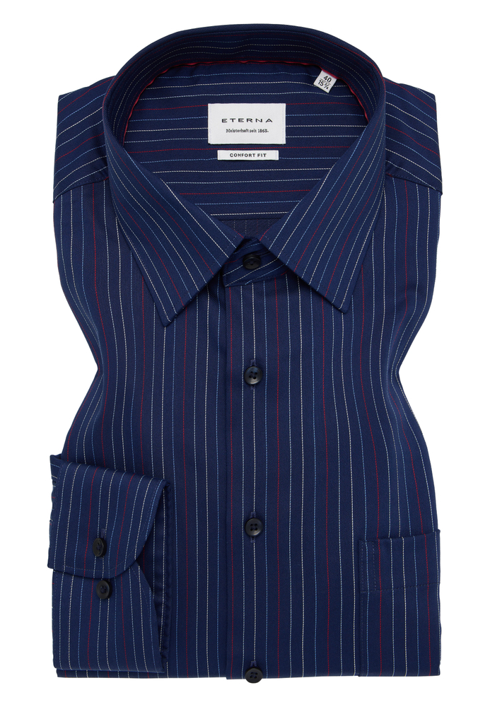 COMFORT FIT Hemd in navy gestreift von ETERNA Mode GmbH