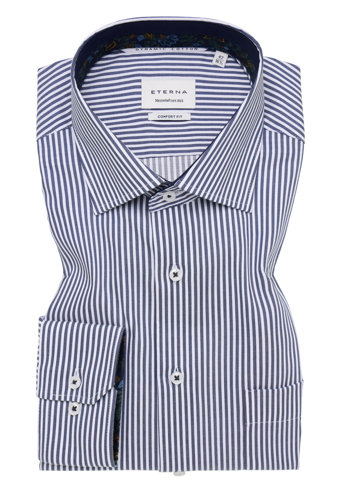 COMFORT FIT Dynamic Cotton in navy gestreift von ETERNA Mode GmbH