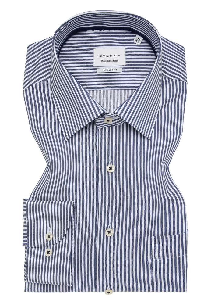 COMFORT FIT Hemd in navy gestreift von ETERNA Mode GmbH