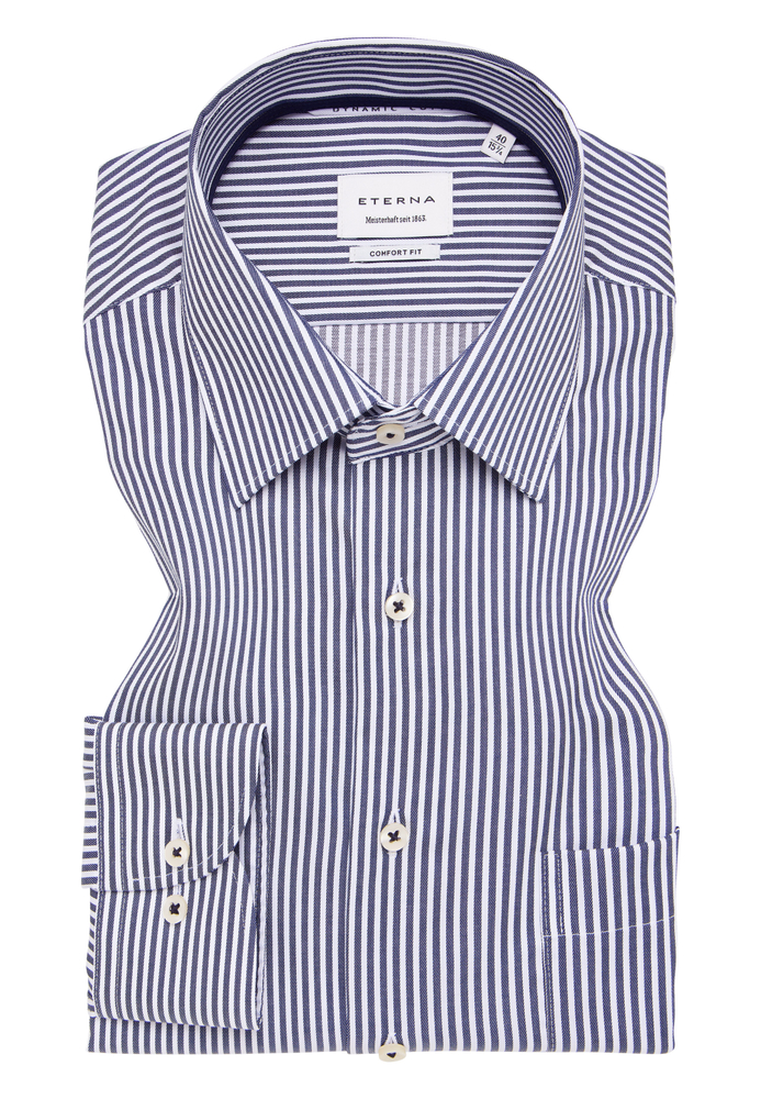 COMFORT FIT Hemd in navy gestreift von ETERNA Mode GmbH