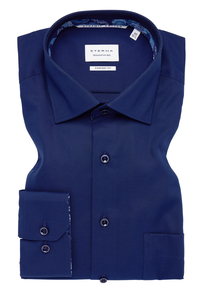 COMFORT FIT Hemd in navy strukturiert von ETERNA Mode GmbH
