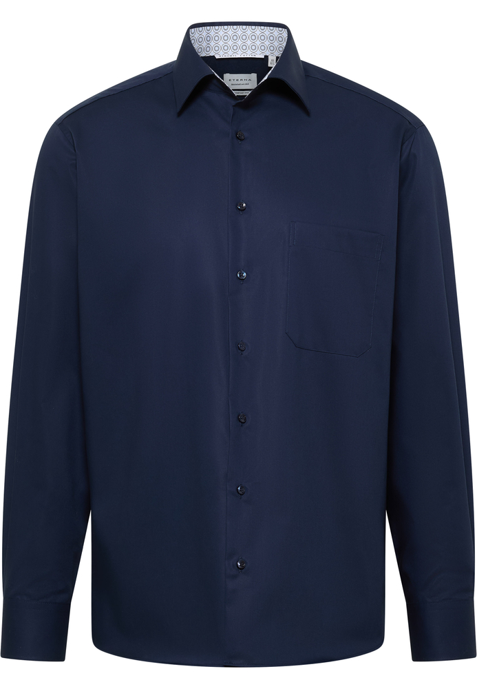COMFORT FIT Hemd in navy unifarben von ETERNA Mode GmbH