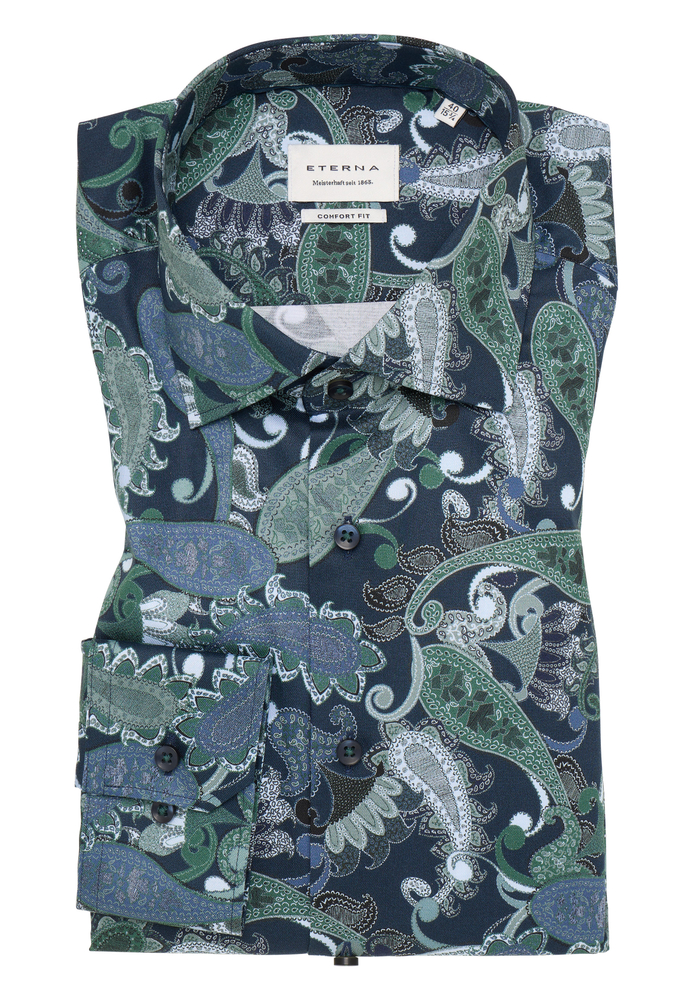 COMFORT FIT Hemd in olive bedruckt von ETERNA Mode GmbH