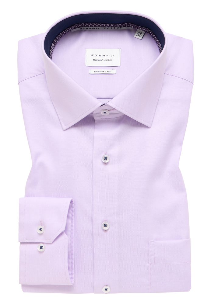 COMFORT FIT Hemd in orchid unifarben von ETERNA Mode GmbH