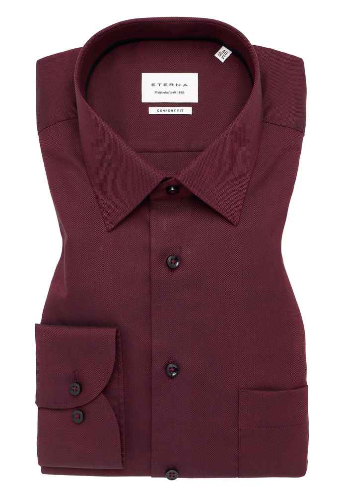 COMFORT FIT Hemd in plum strukturiert von ETERNA Mode GmbH