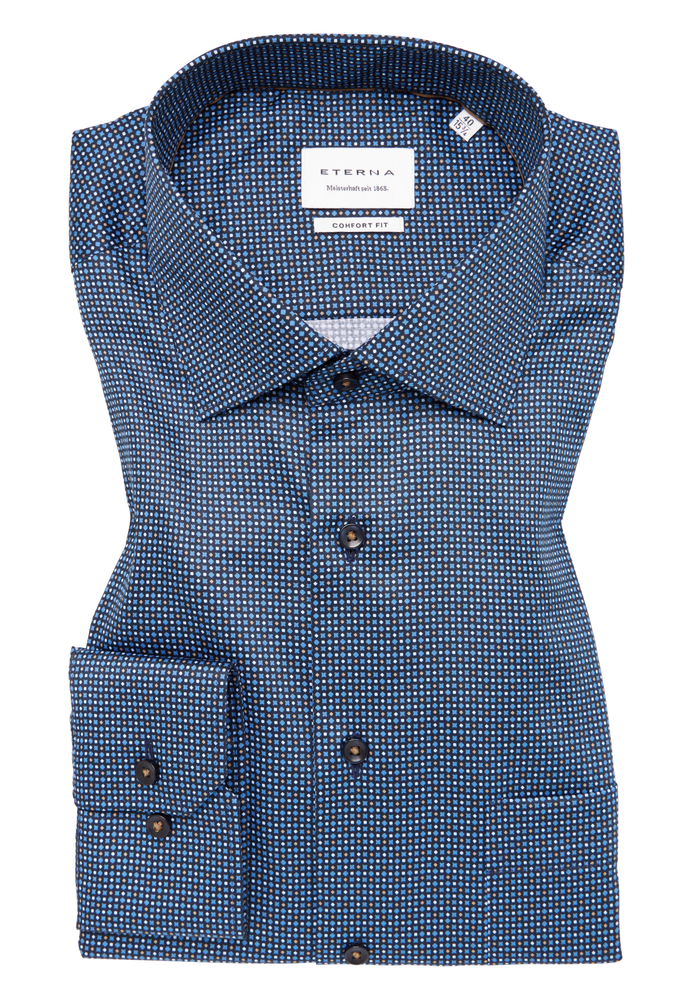 COMFORT FIT Hemd in rauchblau bedruckt von ETERNA Mode GmbH