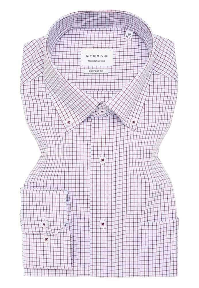 COMFORT FIT Hemd in rot kariert von ETERNA Mode GmbH