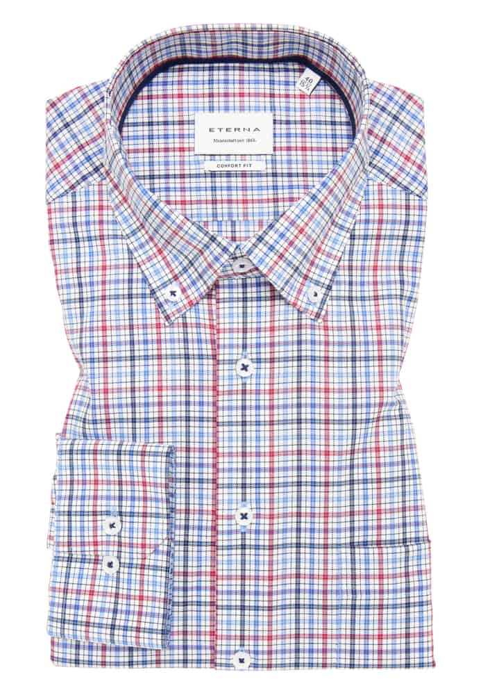 COMFORT FIT Hemd in rot kariert von ETERNA Mode GmbH