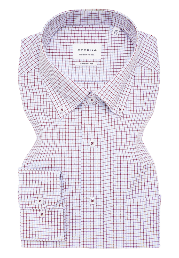 COMFORT FIT Hemd in rot kariert von ETERNA Mode GmbH
