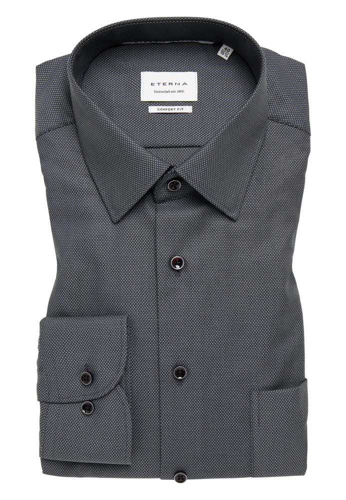 COMFORT FIT Dynamic Cotton in schwarz strukturiert von ETERNA Mode GmbH