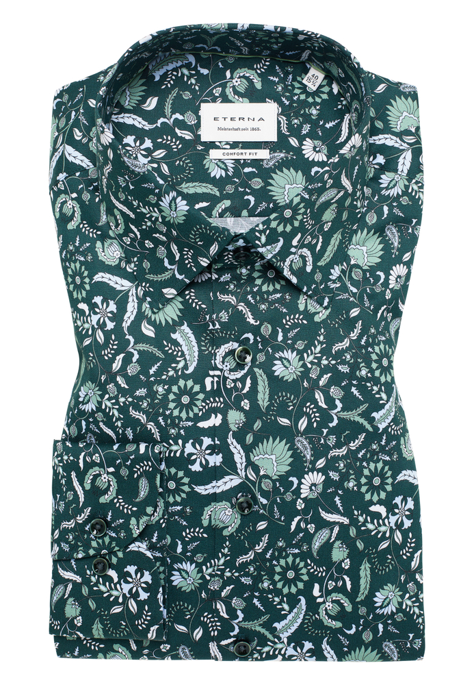 COMFORT FIT Hemd in smaragd bedruckt von ETERNA Mode GmbH