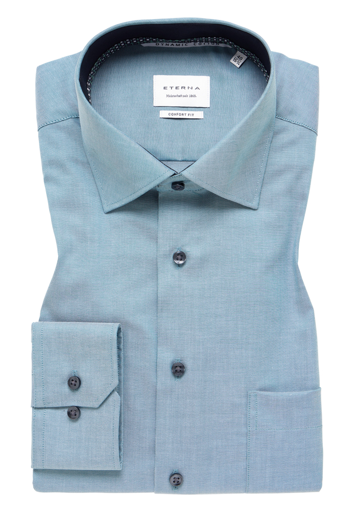 COMFORT FIT Hemd in smaragd unifarben von ETERNA Mode GmbH