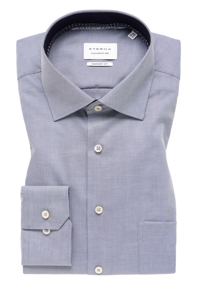 COMFORT FIT Hemd in stahlgrau unifarben von ETERNA Mode GmbH