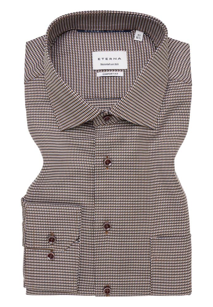 COMFORT FIT Hemd in taupe strukturiert von ETERNA Mode GmbH