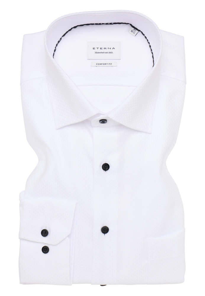 COMFORT FIT Hemd in weiß strukturiert von ETERNA Mode GmbH