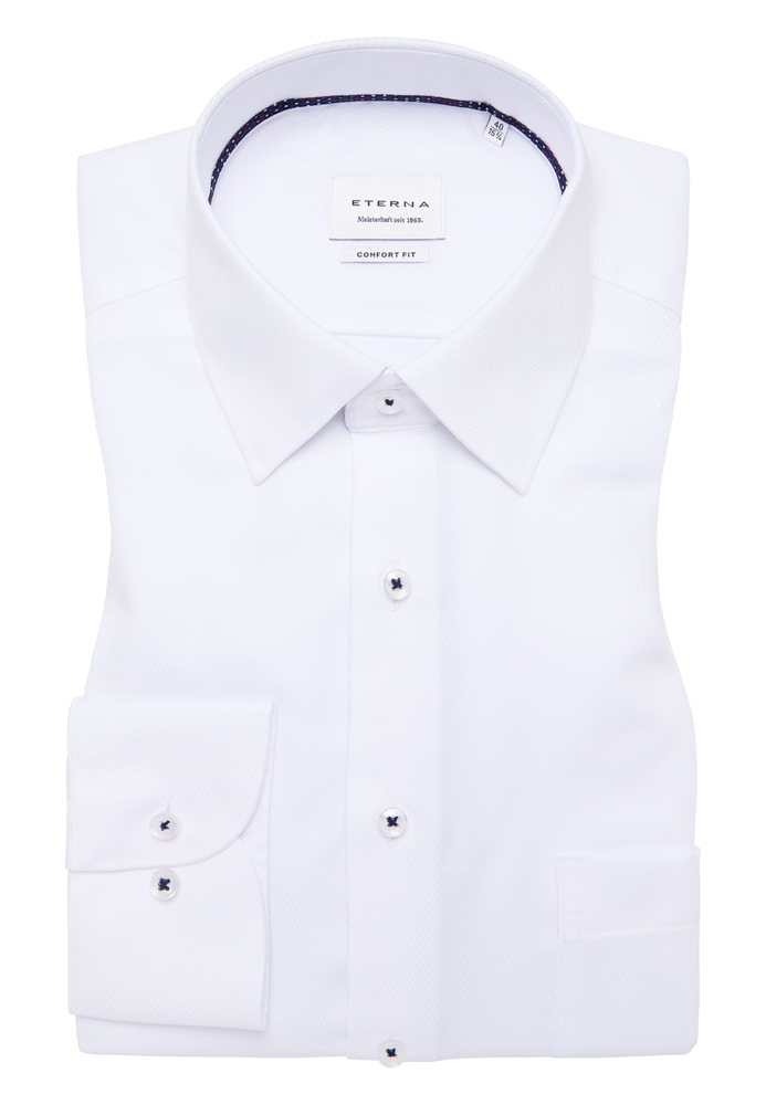 COMFORT FIT Hemd in weiß strukturiert von ETERNA Mode GmbH