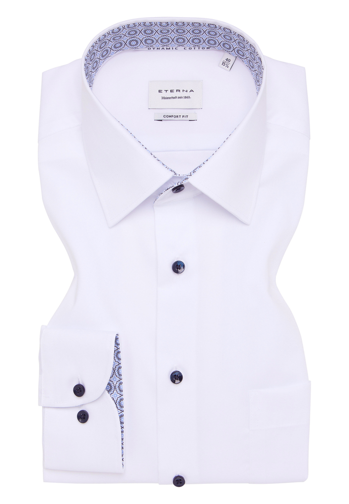COMFORT FIT Hemd in weiß unifarben von ETERNA Mode GmbH