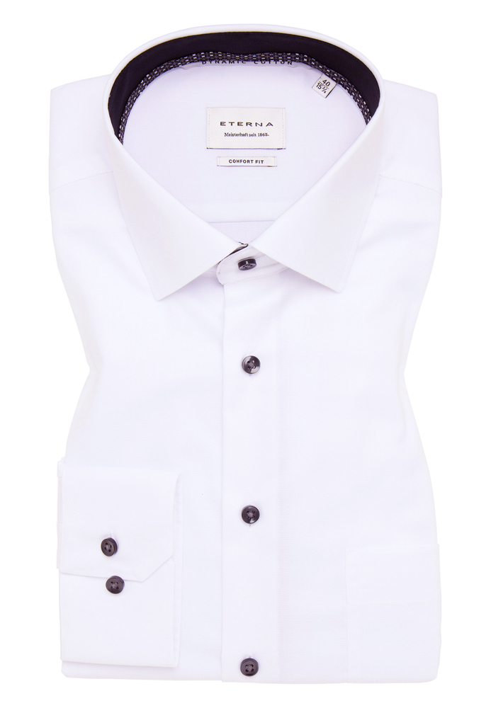 COMFORT FIT Hemd in weiß unifarben von ETERNA Mode GmbH