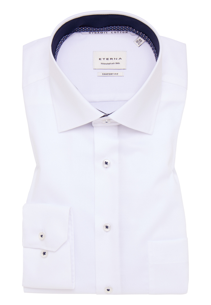 COMFORT FIT Hemd in weiß unifarben von ETERNA Mode GmbH