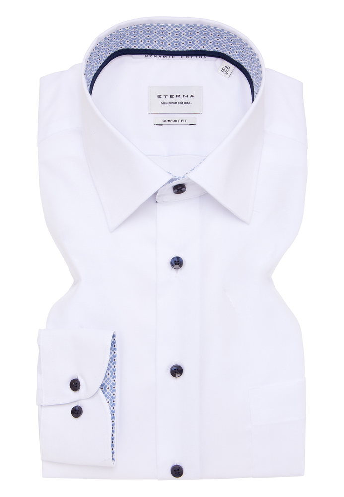 COMFORT FIT Hemd in weiß unifarben von ETERNA Mode GmbH