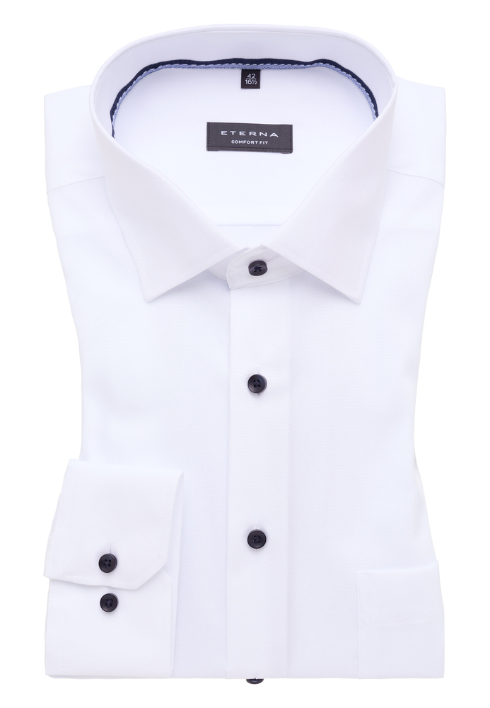 COMFORT FIT Hemd in weiß unifarben von ETERNA Mode GmbH