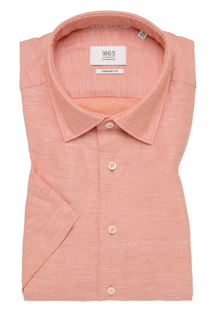 COMFORT FIT Linen Shirt in apricot unifarben COMFORT FIT Linen Shirt in apricot unifarben von ETERNA Mode GmbH