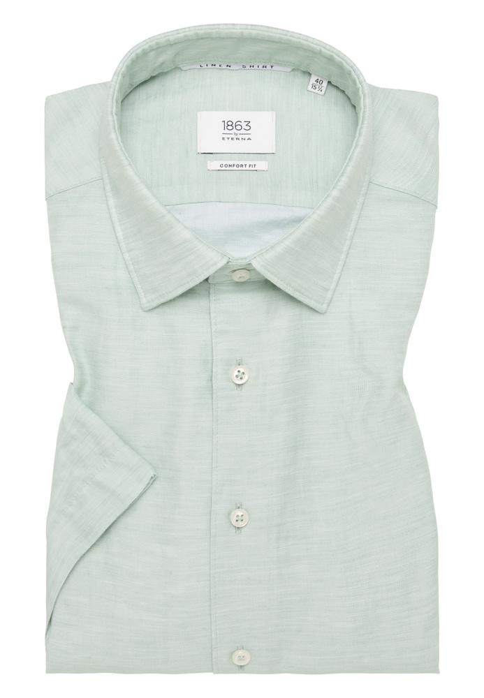 COMFORT FIT Linen Shirt in lime unifarben von ETERNA Mode GmbH