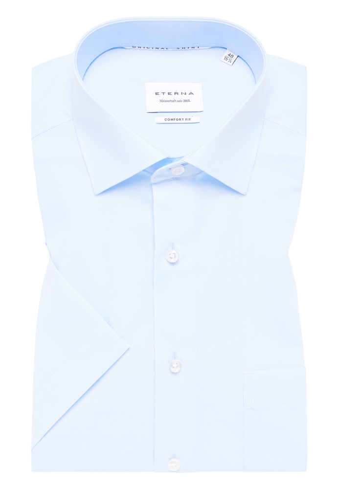 COMFORT FIT Original Shirt in hellblau unifarben von ETERNA Mode GmbH