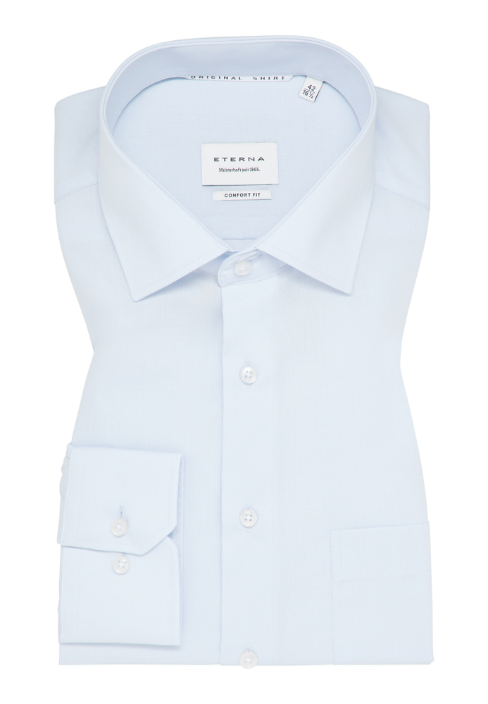 COMFORT FIT Original Shirt in hellblau unifarben von ETERNA Mode GmbH
