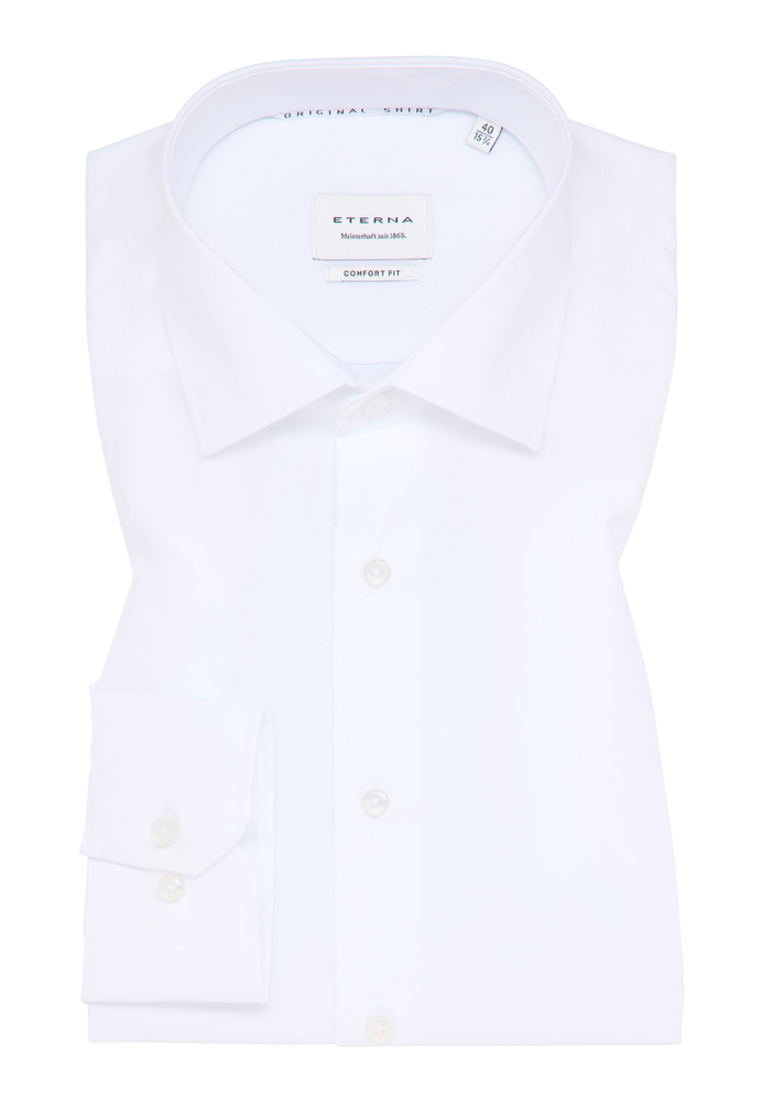 COMFORT FIT Original Shirt in weiß unifarben von ETERNA Mode GmbH