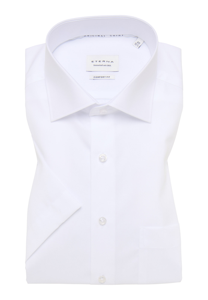 COMFORT FIT Original Shirt in weiß unifarben von ETERNA Mode GmbH