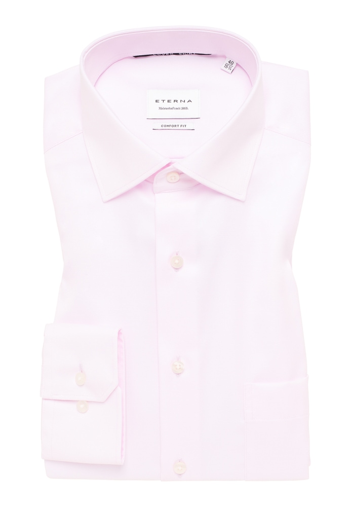 COMFORT FIT Cover Shirt in rosa unifarben von ETERNA Mode GmbH