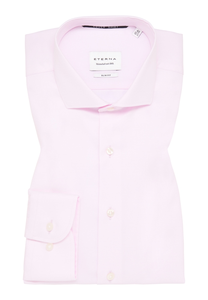 SLIM FIT Cover Shirt in rosa unifarben von ETERNA Mode GmbH