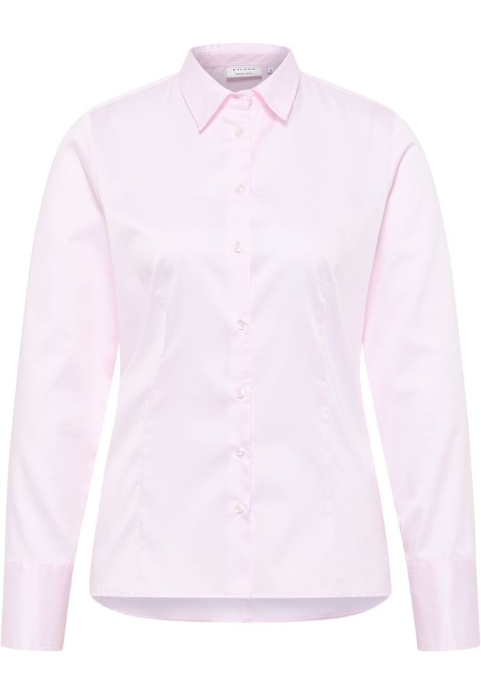 Satin Shirt Bluse in rosa unifarben von ETERNA Mode GmbH