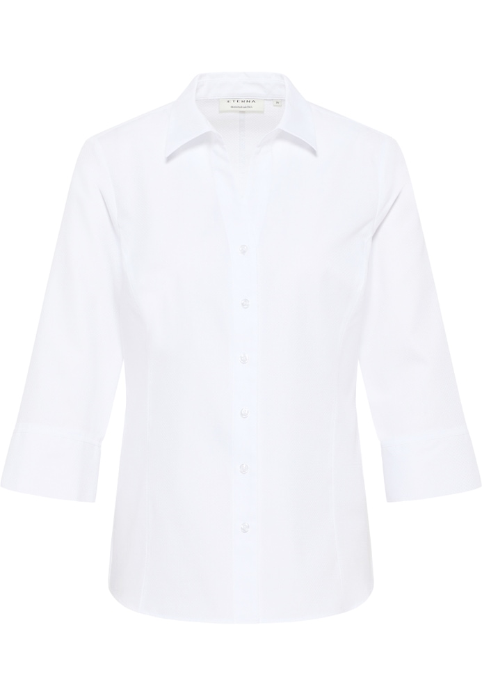 Bluse in weiß strukturiert von ETERNA Mode GmbH