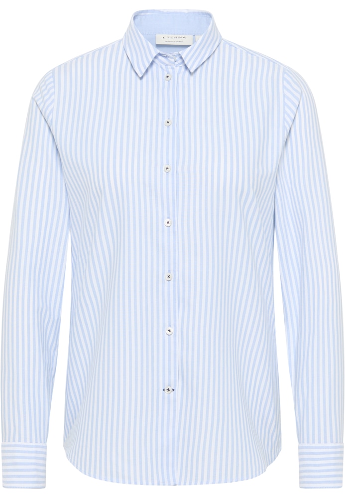 Oxford Shirt Bluse in hellblau gestreift von ETERNA Mode GmbH