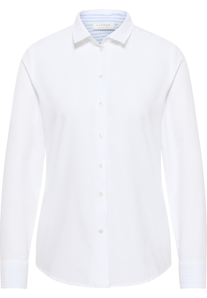 Oxford Shirt Bluse in weiß unifarben von ETERNA Mode GmbH