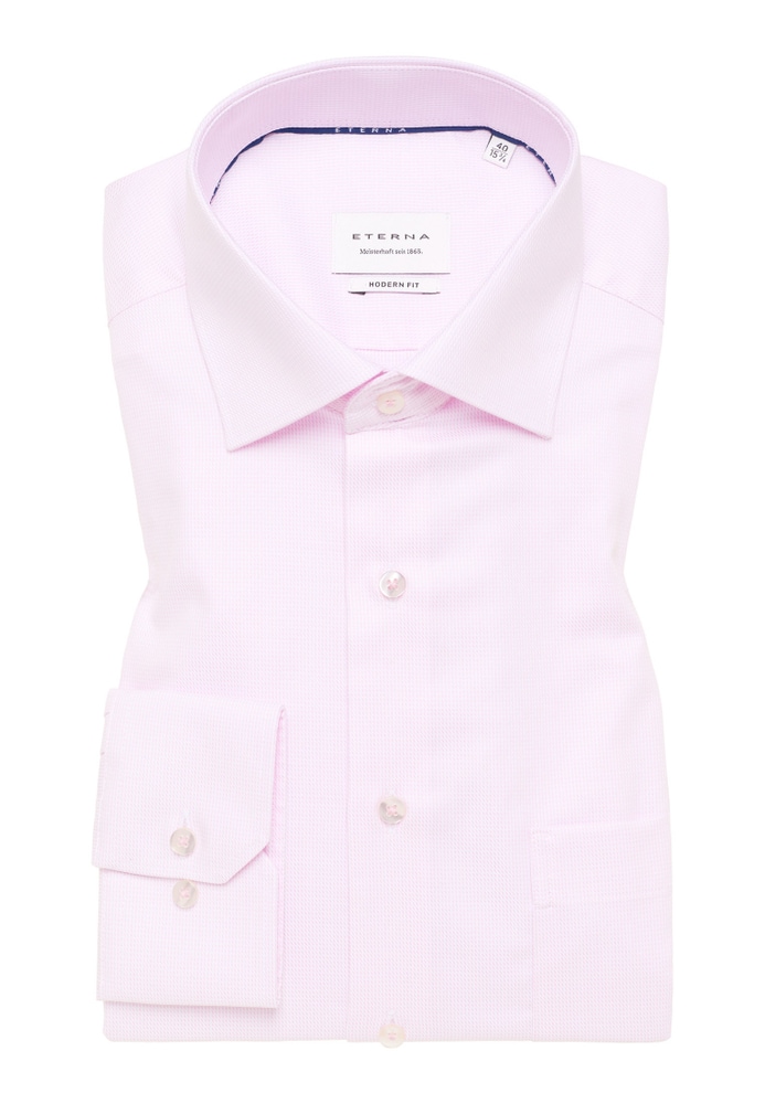 MODERN FIT Hemd in rosa strukturiert von ETERNA Mode GmbH