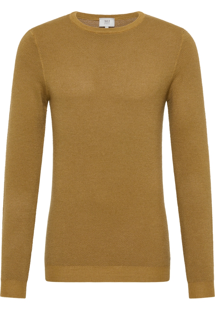 Strick Pullover in curry unifarben von ETERNA Mode GmbH