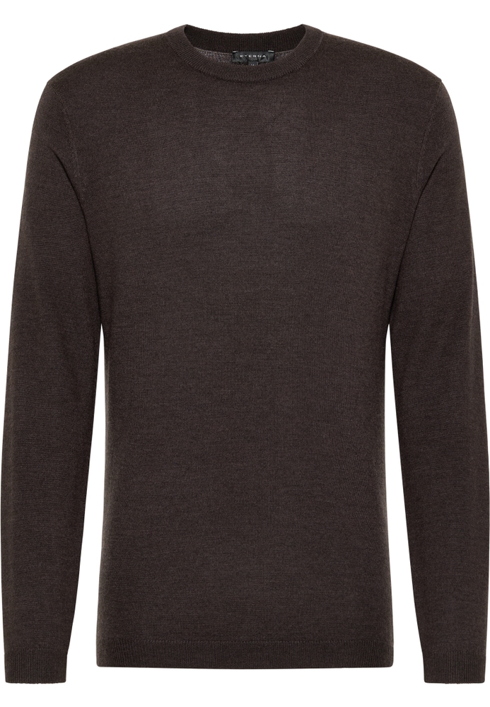 Strick Pullover in dunkelbraun unifarben von ETERNA Mode GmbH