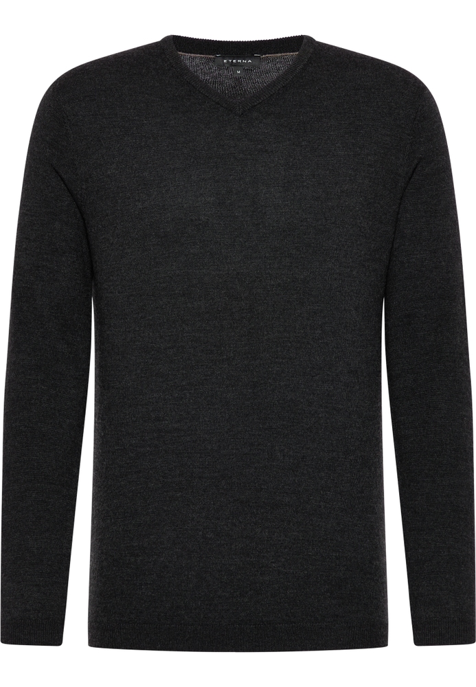 Strick Pullover in graphit unifarben von ETERNA Mode GmbH