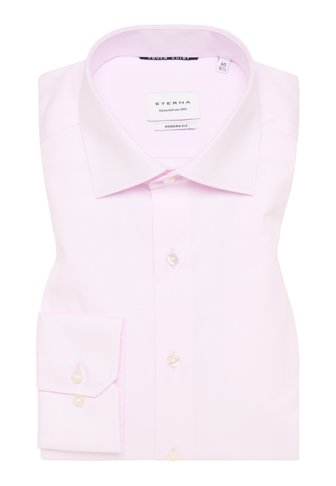 MODERN FIT Cover Shirt in rosa unifarben von ETERNA Mode GmbH