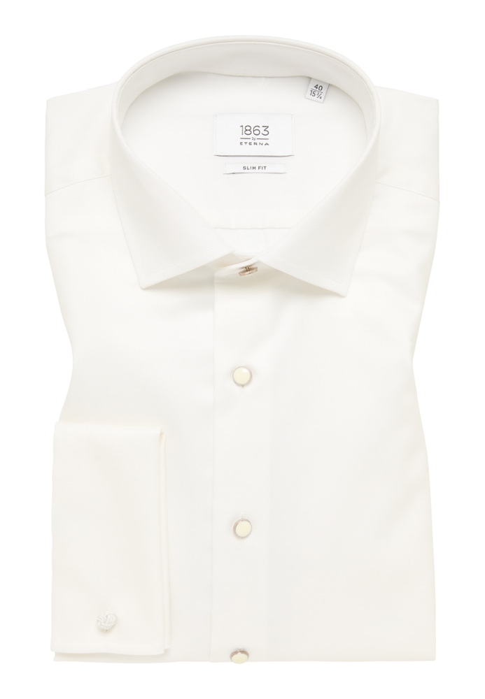 SLIM FIT Luxury Shirt in champagner unifarben von ETERNA Mode GmbH